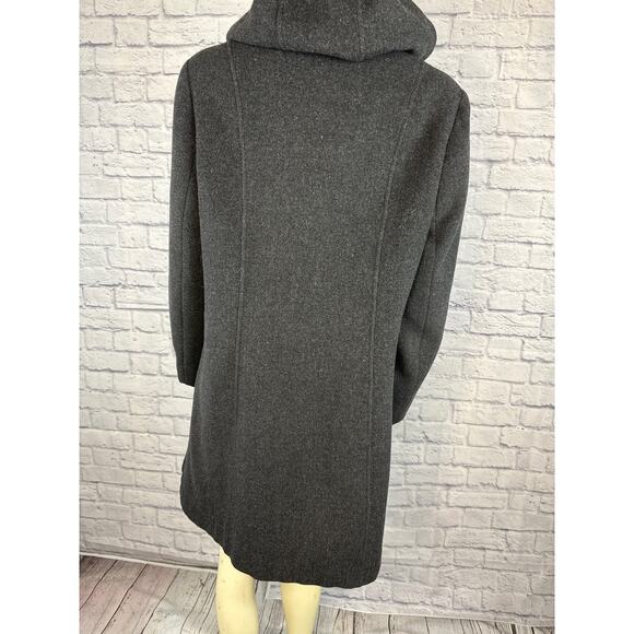 Vintage Donnybrook Y2K Hooded Charcoal Gray Coat zipper closing size 12 - Picture 10 of 13